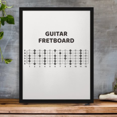 framed-art-print-standing-on-a-wooden-desk-against-a-concrete-wall-near-a-hand-decoration-a10403